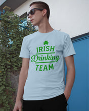 Load image into Gallery viewer, Irsih Drinking Team Green Shamrock St Patrick's Day Guys Tee