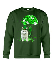 Load image into Gallery viewer, White Husky Patrick Balloons St. Patrick's Day Color Changing Mug Sweatshirt