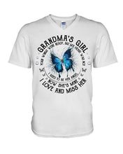 Load image into Gallery viewer, Blue Butterfly Gift For Angel Grandma Your Wings Were Ready Guys V-Neck