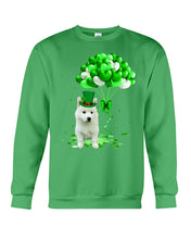 Load image into Gallery viewer, White Husky Patrick Balloons St. Patrick's Day Color Changing Mug Sweatshirt