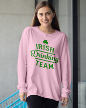 Load image into Gallery viewer, Irsih Drinking Team Green Shamrock St Patrick's Day Unisex Long Sleeve