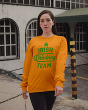 Load image into Gallery viewer, Irsih Drinking Team Green Shamrock St Patrick's Day Unisex Long Sleeve