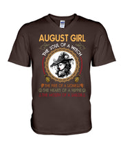 Load image into Gallery viewer, Birthday Gift For August Girl The Soul Of A Witch Guys V-Neck