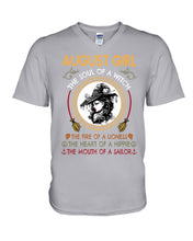 Load image into Gallery viewer, Birthday Gift For August Girl The Soul Of A Witch Guys V-Neck