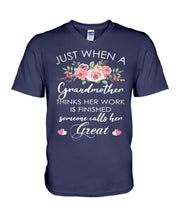 Load image into Gallery viewer, Just When A Grandmother Thinks Her Work Is Finished Guys V-Neck