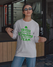 Load image into Gallery viewer, Irsih Drinking Team Green Shamrock St Patrick's Day Unisex Long Sleeve