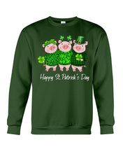 Load image into Gallery viewer, Pig Wear Plaid Shirt And Top Hat St Patrick's Day Gift Sweatshirt