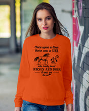 Load image into Gallery viewer, There Was A Girl Who Really Loved Horses And Dogs Sweatshirt
