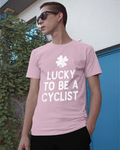 Load image into Gallery viewer, Lucky To Be A Biker Pilot Clover St Patrick's Day Gift Guys Tee