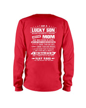 Load image into Gallery viewer, Lucky Son Who Raised By A Freaking Awesome April Mom Unisex Long Sleeve