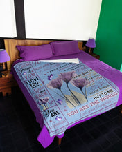 Load image into Gallery viewer, Purple Flower You Ar The World Daughter Gift For Mom Fleece Blanket