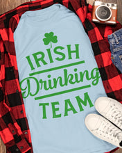 Load image into Gallery viewer, Irsih Drinking Team Green Shamrock St Patrick's Day Guys Tee