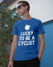Load image into Gallery viewer, Lucky To Be A Biker Pilot Clover St Patrick's Day Gift Guys Tee