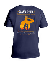 Load image into Gallery viewer, Son Gift For Navy Mom Behind Every Strong Soldier Guys V-Neck