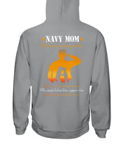 Load image into Gallery viewer, Son Gift For Navy Mom Behind Every Strong Soldier Hoodie