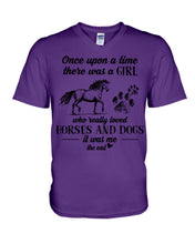 Load image into Gallery viewer, There Was A Girl Who Really Loved Horses And Dogs Guys V-Neck