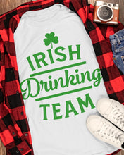 Load image into Gallery viewer, Irsih Drinking Team Green Shamrock St Patrick's Day Guys Tee