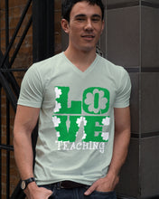 Load image into Gallery viewer, Teaching Love Clover St Patrick's Day Gift Guys V-Neck