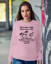 Load image into Gallery viewer, There Was A Girl Who Really Loved Horses And Dogs Sweatshirt