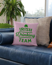 Load image into Gallery viewer, Irsih Drinking Team Green Shamrock St Patrick's Day Pillow Cover