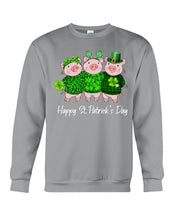 Load image into Gallery viewer, Pig Wear Plaid Shirt And Top Hat St Patrick's Day Gift Sweatshirt