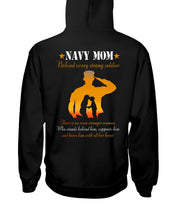 Load image into Gallery viewer, Son Gift For Navy Mom Behind Every Strong Soldier Hoodie