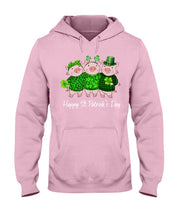 Load image into Gallery viewer, Pig Wear Plaid Shirt And Top Hat St Patrick's Day Gift Hoodie