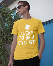 Load image into Gallery viewer, Lucky To Be A Biker Pilot Clover St Patrick's Day Gift Guys Tee