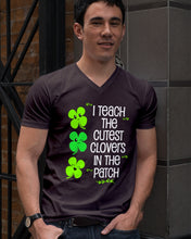 Load image into Gallery viewer, Lovely Clover Smiling I Teach The Cutest Clovers In The Patch St Patrick's Day Gift Guys V-Neck