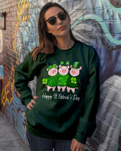 Load image into Gallery viewer, Pig Wear Plaid Shirt And Top Hat St Patrick's Day Gift Sweatshirt