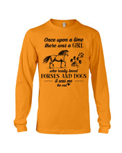 Load image into Gallery viewer, There Was A Girl Who Really Loved Horses And Dogs Unisex Long Sleeve
