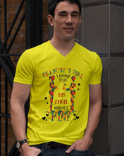 Load image into Gallery viewer, Gift For Autism Angel Grandma I Used To Be His Angel Now He's Mine Guys V-Neck