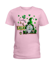 Load image into Gallery viewer, Leprechaun Gnome One Lucky Lala Clover St Patrick's Day Gift Ladies Tee