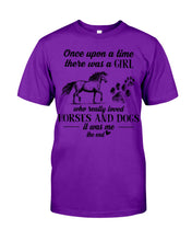 Load image into Gallery viewer, There Was A Girl Who Really Loved Horses And Dogs Guys Tee