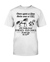 Load image into Gallery viewer, There Was A Girl Who Really Loved Horses And Dogs Guys Tee