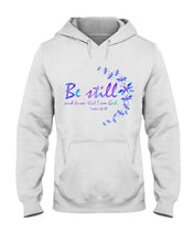 Load image into Gallery viewer, Be Still And Know That I Am God Purple Dragonfly Hoodie