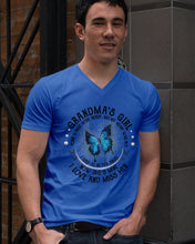 Load image into Gallery viewer, Blue Butterfly Gift For Angel Grandma Your Wings Were Ready Guys V-Neck