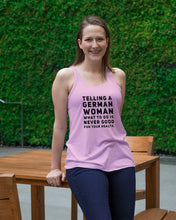 Load image into Gallery viewer, Telling A German Woman What To Do Is Never Good For Your Health Ladies Flowy Tank