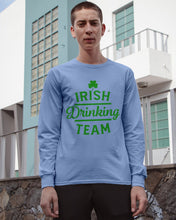 Load image into Gallery viewer, Irsih Drinking Team Green Shamrock St Patrick's Day Unisex Long Sleeve