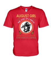 Load image into Gallery viewer, Birthday Gift For August Girl The Soul Of A Witch Guys V-Neck