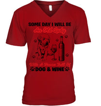 Load image into Gallery viewer, Some Day I Will Be An Old Lady With A House Full Of Dog And Wine Guys V-Neck