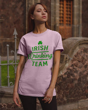 Load image into Gallery viewer, Irsih Drinking Team Green Shamrock St Patrick's Day Guys Tee