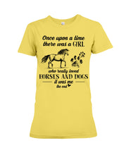 Load image into Gallery viewer, There Was A Girl Who Really Loved Horses And Dogs Ladies Tee