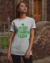 Load image into Gallery viewer, Irsih Drinking Team Green Shamrock St Patrick's Day Guys Tee