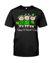 Load image into Gallery viewer, Pig Wear Plaid Shirt And Top Hat St Patrick's Day Gift Guys Tee