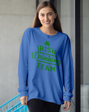 Load image into Gallery viewer, Irsih Drinking Team Green Shamrock St Patrick's Day Unisex Long Sleeve