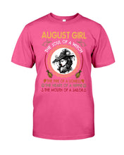 Load image into Gallery viewer, Birthday Gift For August Girl The Soul Of A Witch Guys Tee