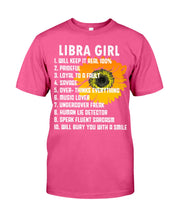 Load image into Gallery viewer, Birthday Gift For Libra Girl Will Bury You With A Smile Guys Tee