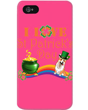 Load image into Gallery viewer, Corgi Sitting On Rainbow I Love St Patrick's Day Gift For Dog Lovers Phone case
