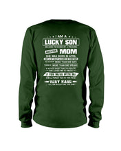 Load image into Gallery viewer, Lucky Son Who Raised By A Freaking Awesome April Mom Unisex Long Sleeve